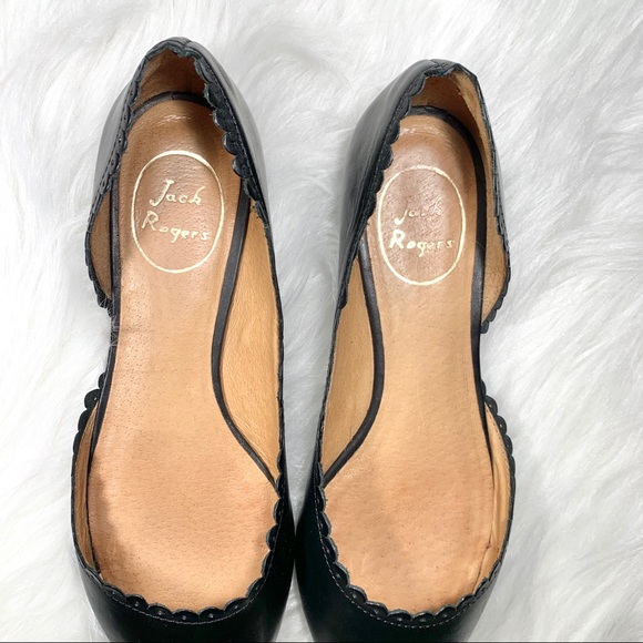 SOLD-Jack Rogers Leather Scalloped Ballet Flats - Picture 6 of 8